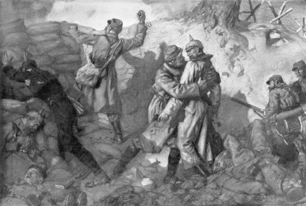 Detail of The conquest of the fort, Notre-Dame de Lorette, Artois, France by Lucien Jonas