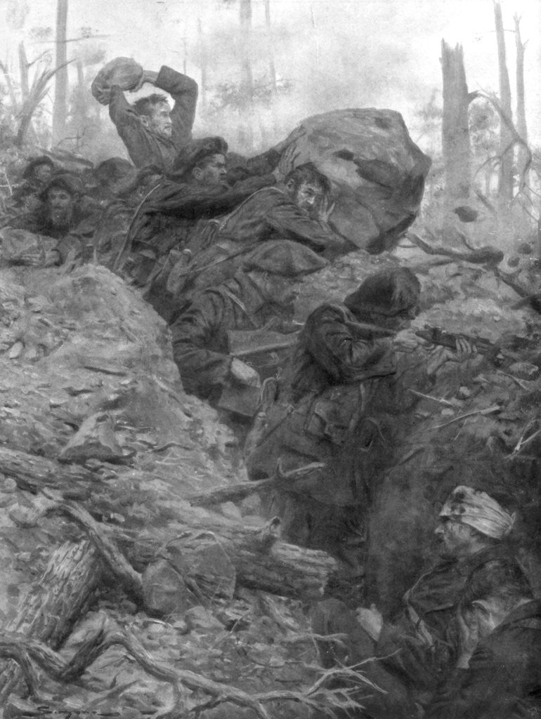 Detail of French Chasseurs Alpins fighting in Alsace during 1914 by J Simont