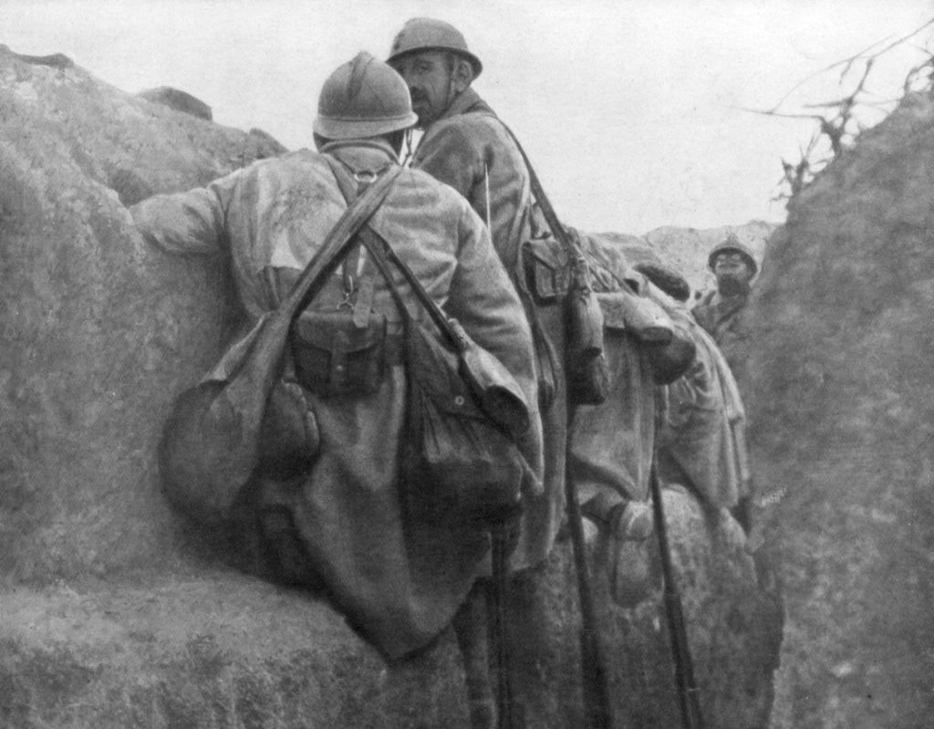 Detail of A French trench before an attack, 2nd Battle of Champagne, France by Anonymous