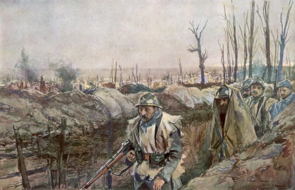 Detail of A French Trench in the Village of Souchez, Artois, France by Francois Flameng