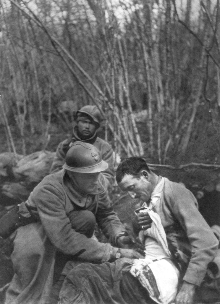 Detail of A French soldier's wounds are treated, World War I, France by Anonymous