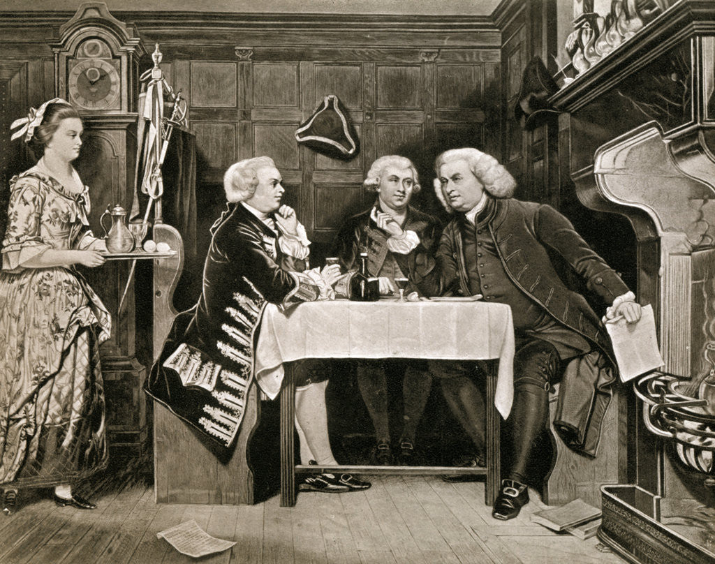 Detail of Dr Johnson, Goldsmith and Boswell by Eyre Crowe