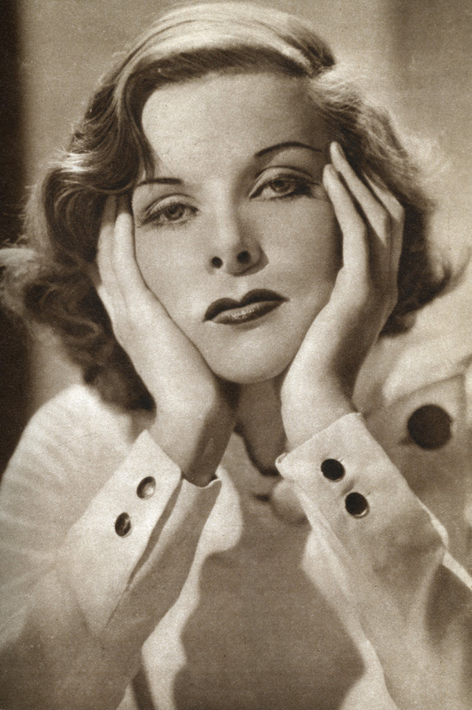 Detail of Katharine Hepburn, American actress by Anonymous