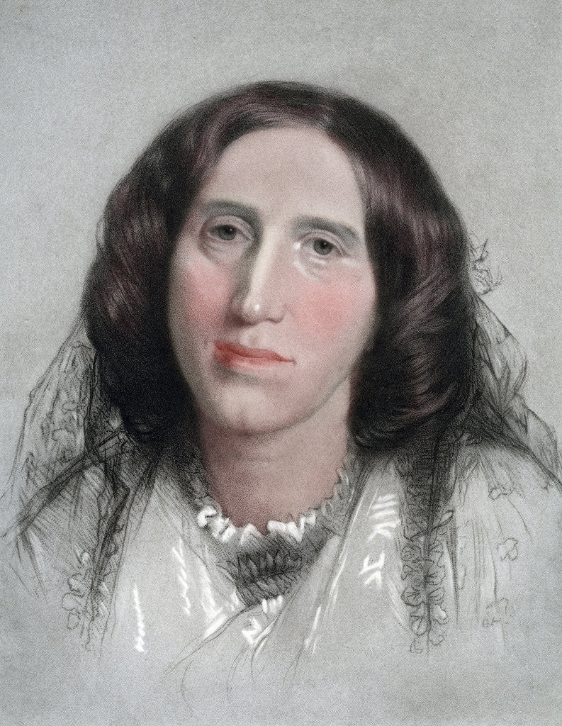 Detail of George Eliot, English novelist by G Sidney Hunt