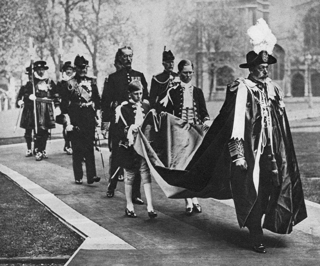 Detail of King George V in his robes as sovereign of the Order of Bath by Anonymous