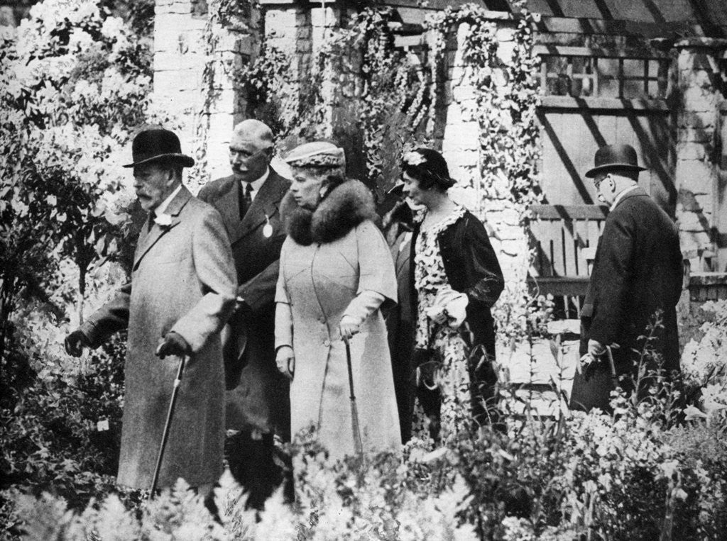 Detail of King George V and Queen Mary at the Chelsea Flower Show, London by Anonymous