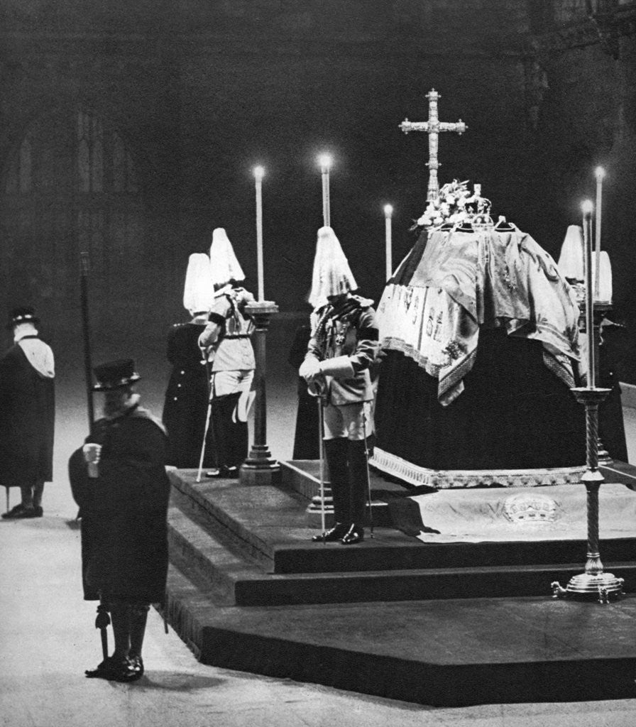 Detail of King George V lying in state in Westminster Hall, London, January 1936 by Anonymous