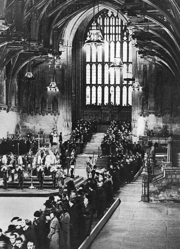 Detail of King George V lying in state in Westminster Hall, London, January 1936 by Anonymous