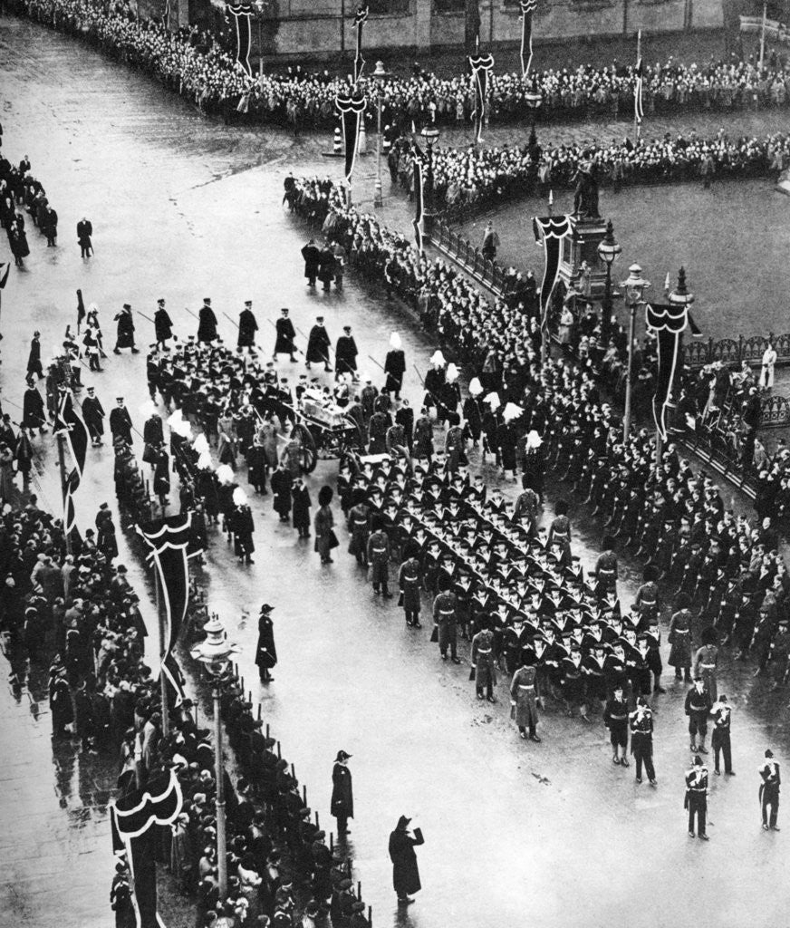Detail of King George V's funeral procession passing out of Palace Yard, London by Anonymous