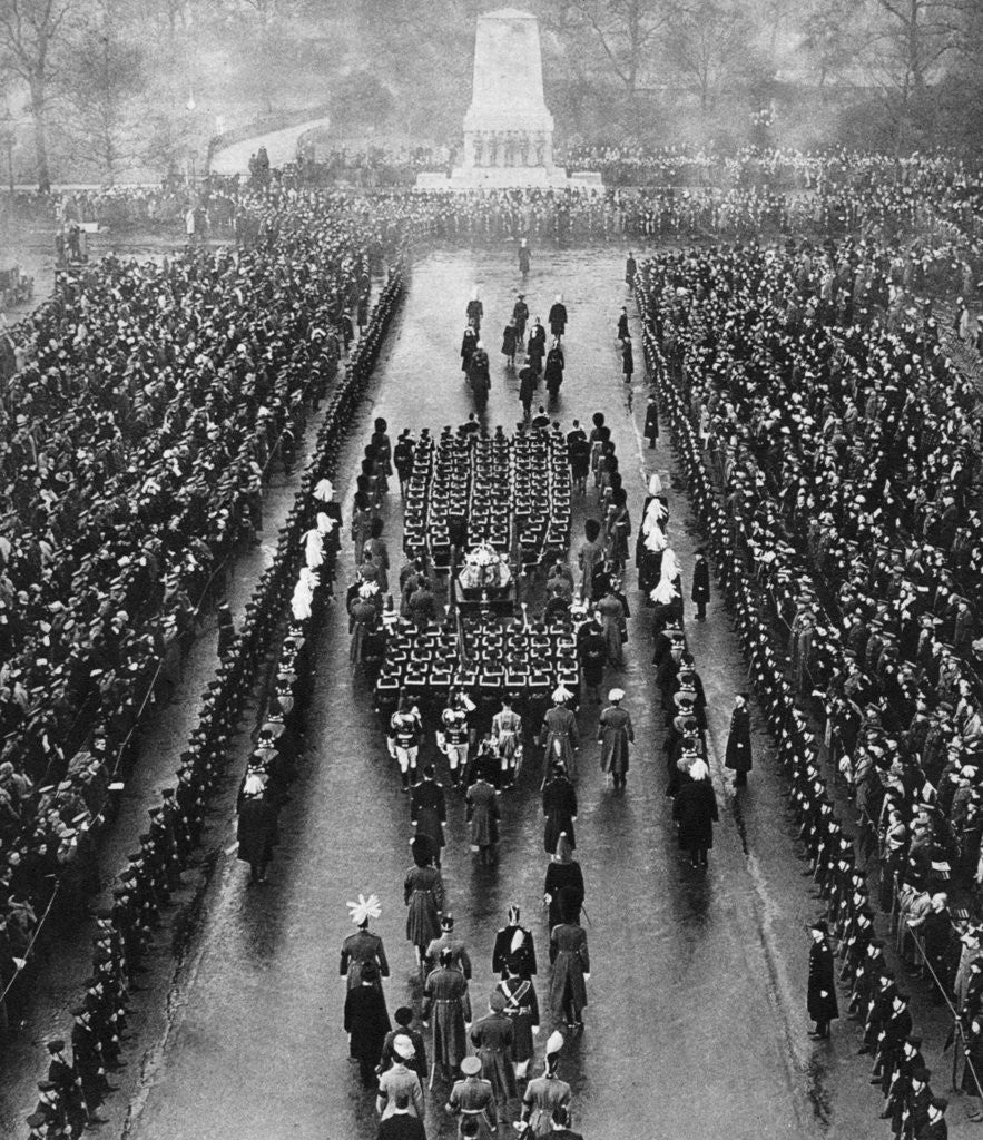 Detail of George V's funeral cortege on the Horse Guards' Parade, London by Anonymous