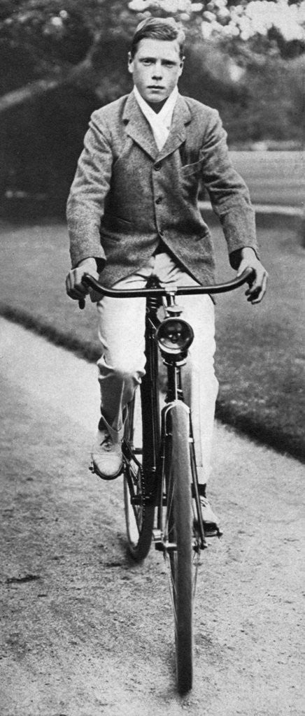Detail of The future King Edward VIII riding his bicycle in 1911 by Anonymous