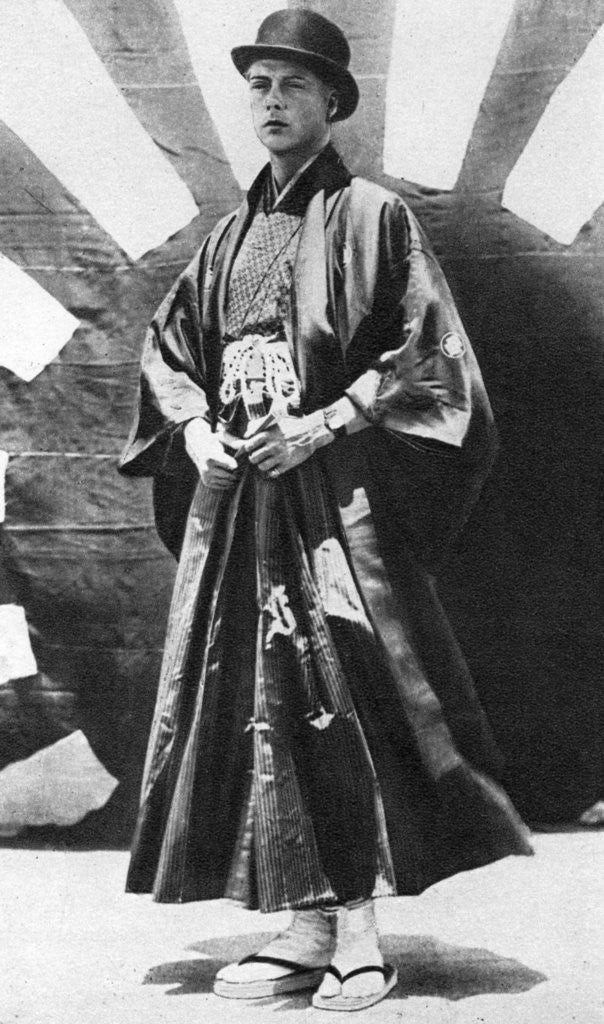 Detail of The Prince of Wales in Japanese costume, Japan by Anonymous