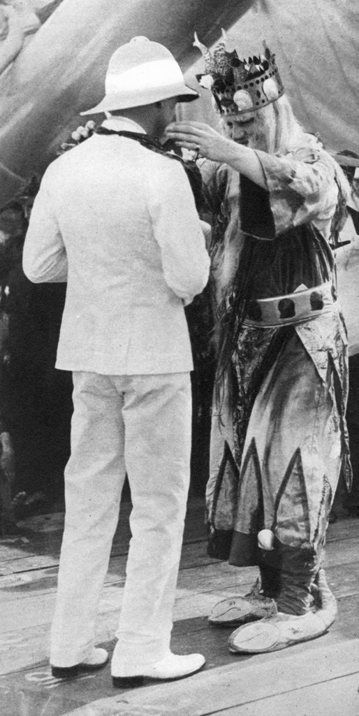 Detail of The Prince of Wales decorated by King Neptune, HMS Repulse by Anonymous