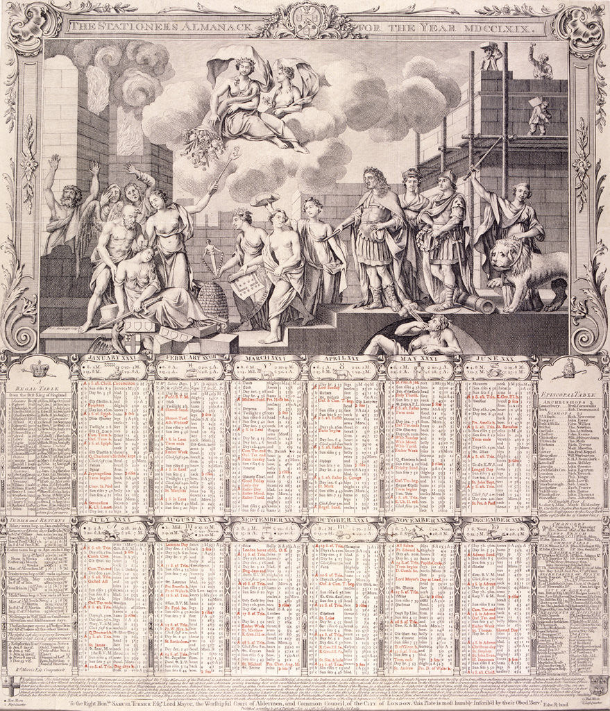 Detail of The Stationers' Almanack for 1769 by Anonymous