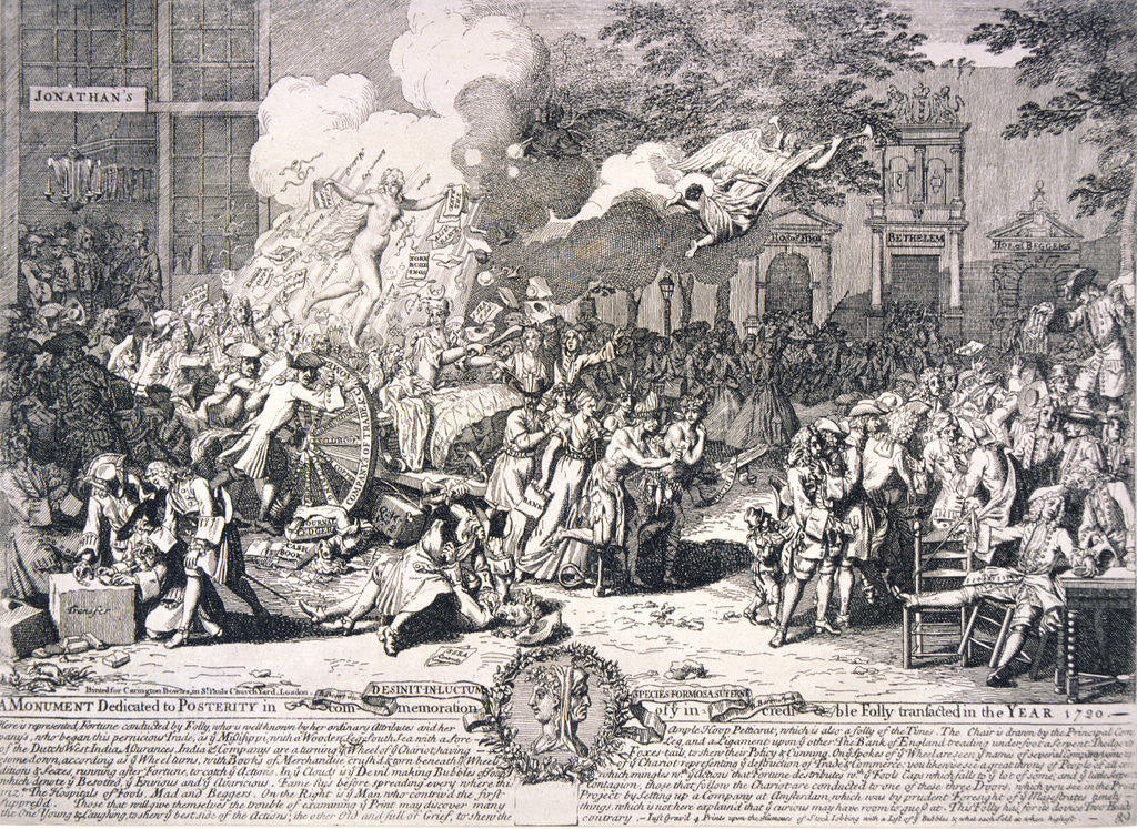 Detail of A monument dedicated to posterity in commemoration of ye incredible folly transacted in...1720 by Bernard Baron