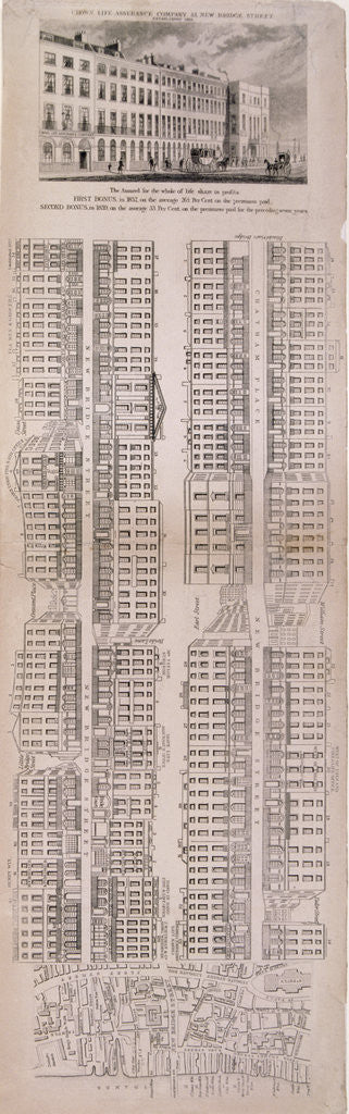Detail of Plan of New Bridge Street, London by Anonymous