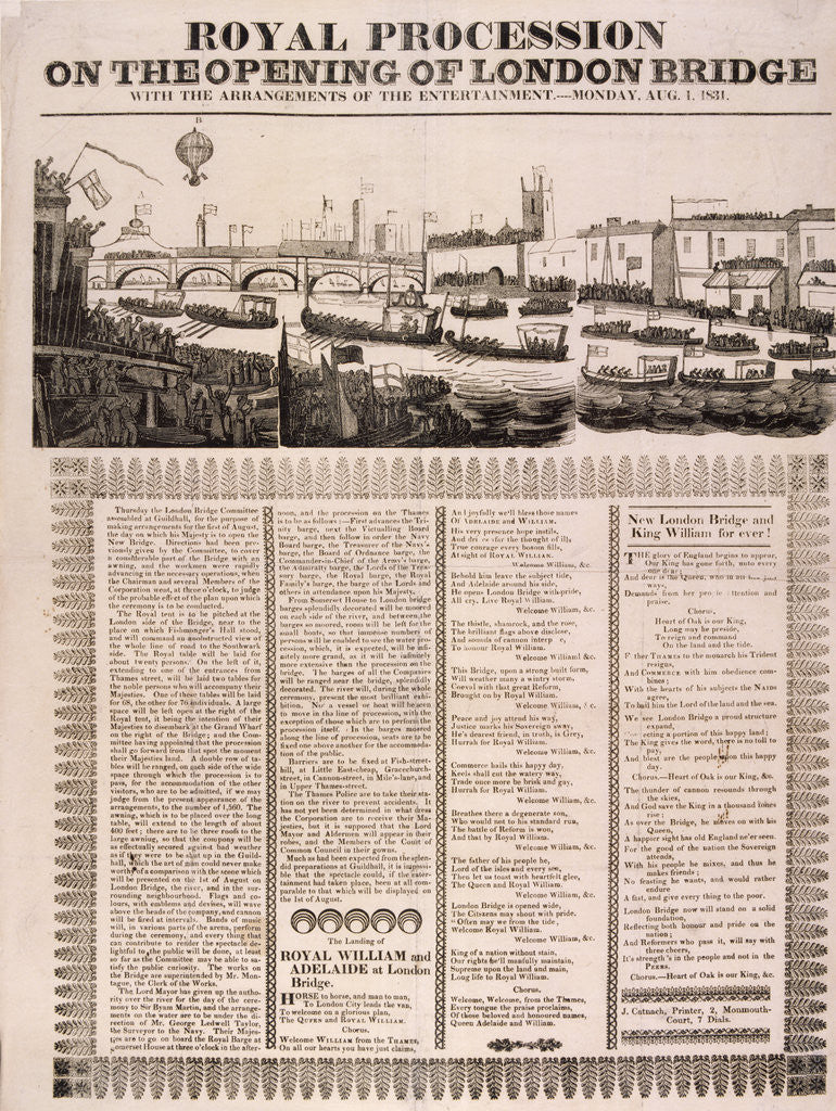 Detail of View of the opening of London Bridge by Anonymous