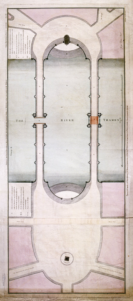Detail of Plan of the old and new London Bridge by Anonymous