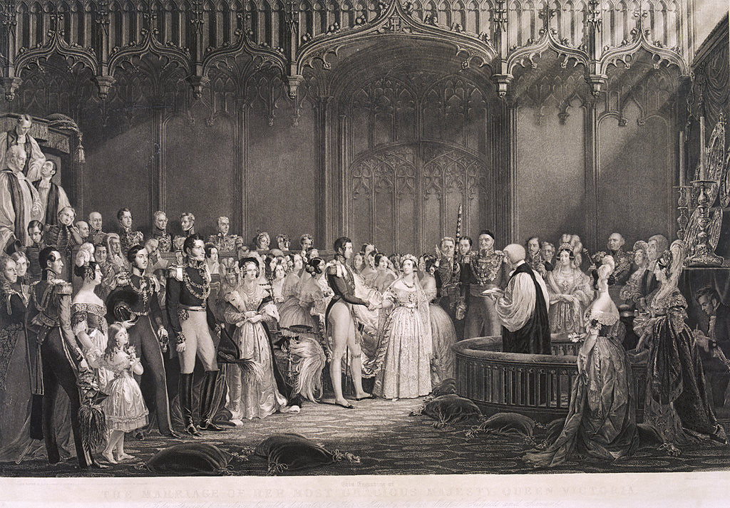 Detail of Queen Victoria and Prince Albert's marriage in St James's Palace, London by Anonymous