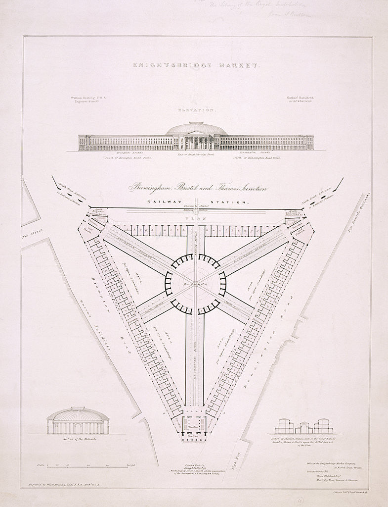 Detail of Design for Knightsbridge Market, London by JR Jobbins