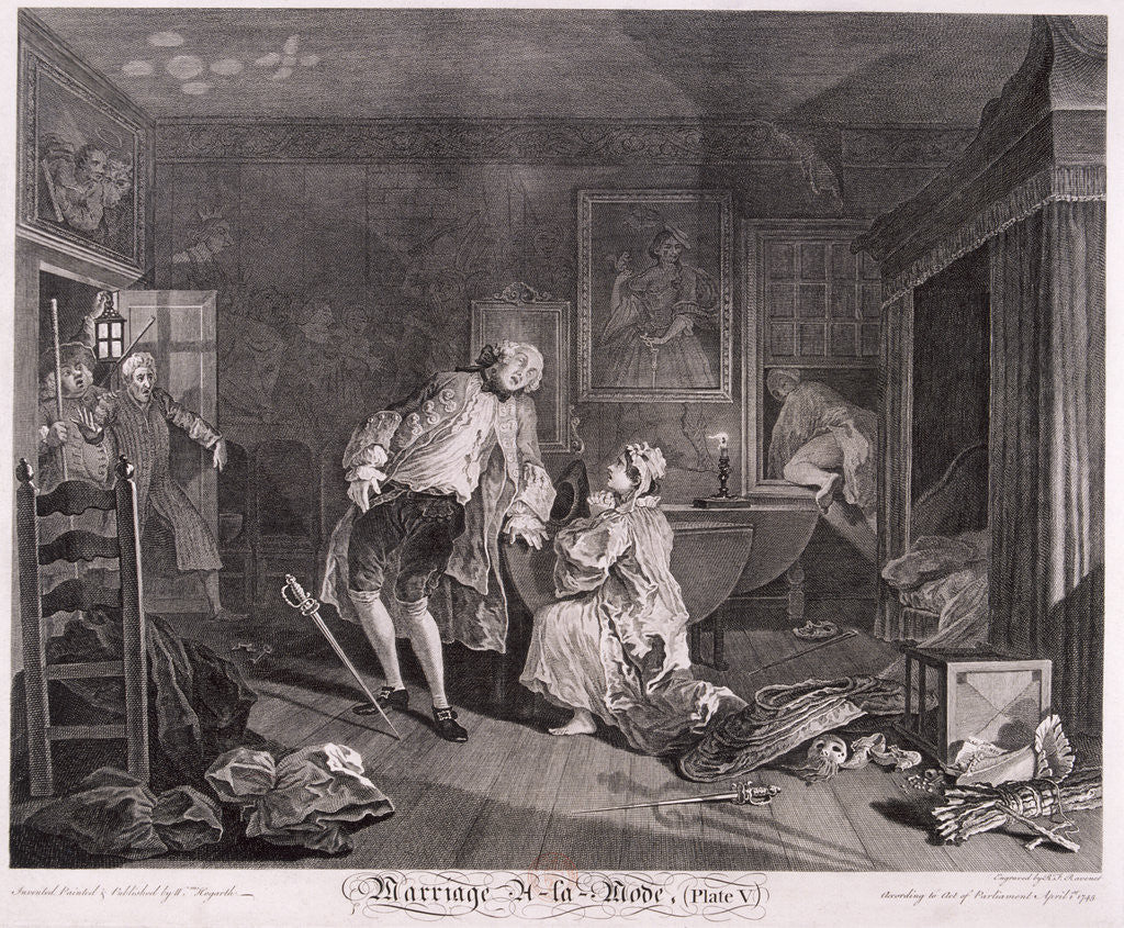 Detail of Marriage a la mode, Plate V by Simon François Ravenet