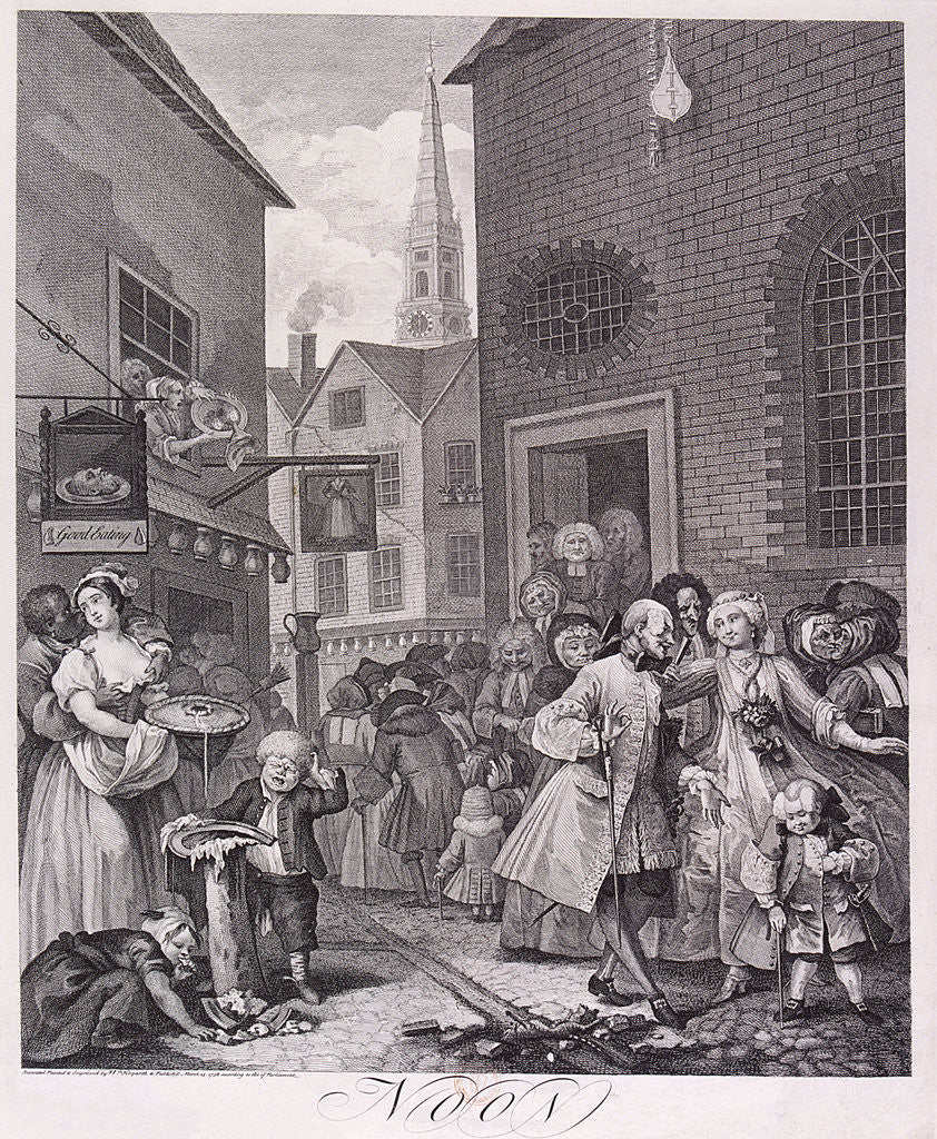 Detail of Noon, plate II from Times of Day by William Hogarth