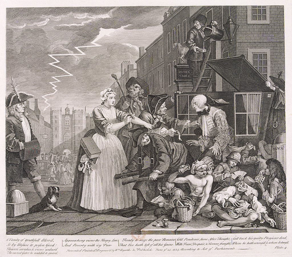 Detail of A Rake's Progress; plate IV of VIII by William Hogarth