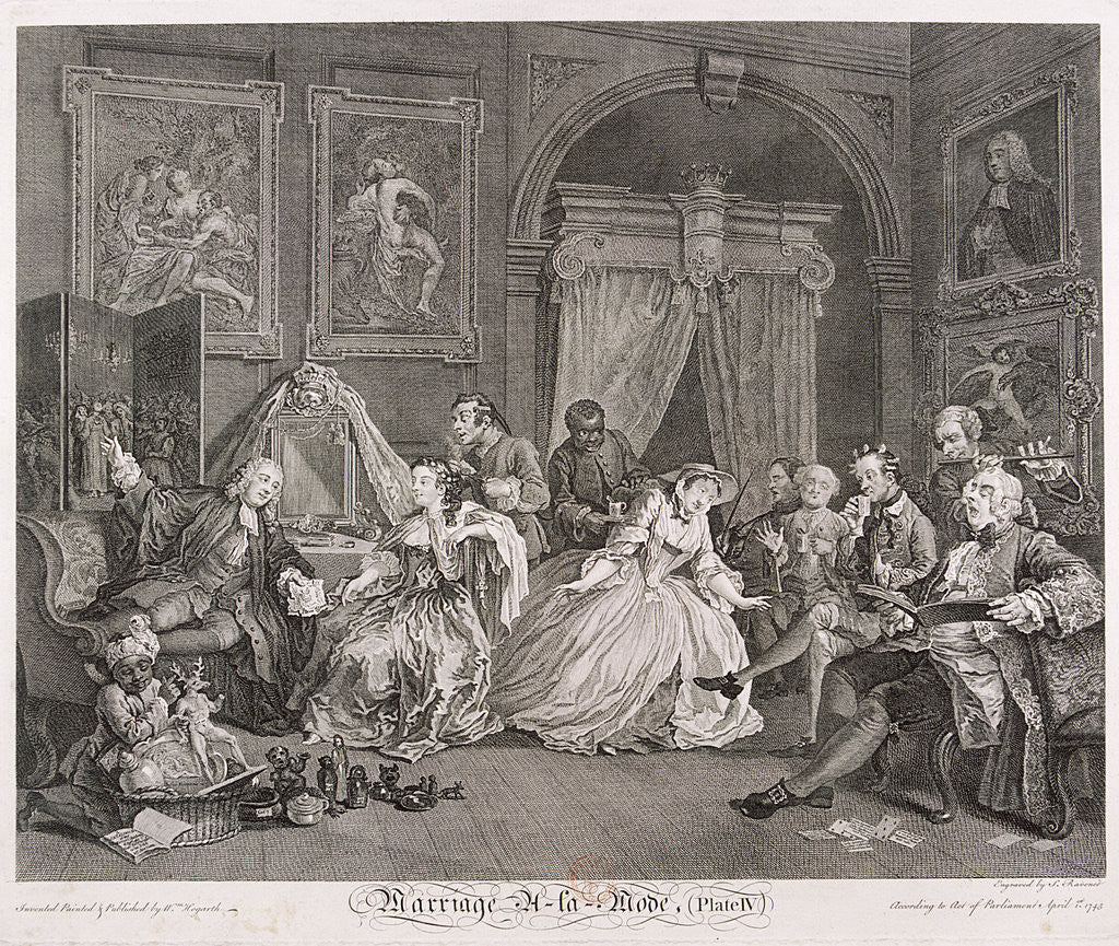 Detail of Marriage a la Mode; plate IV by Simon François Ravenet