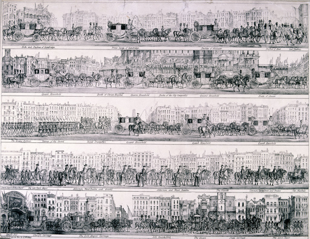 Detail of Queen Victoria's Progress through London by Joseph Robins