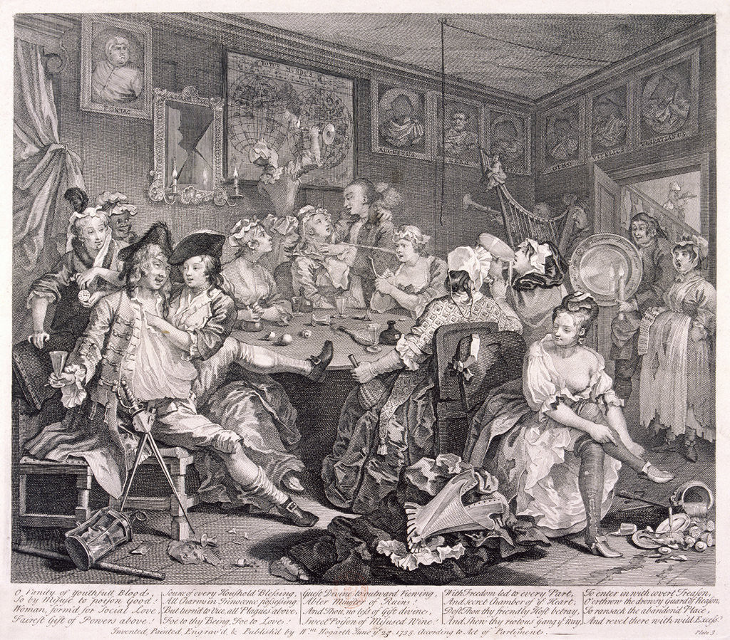 Detail of A Rake's Progress, plate III of VIII by William Hogarth