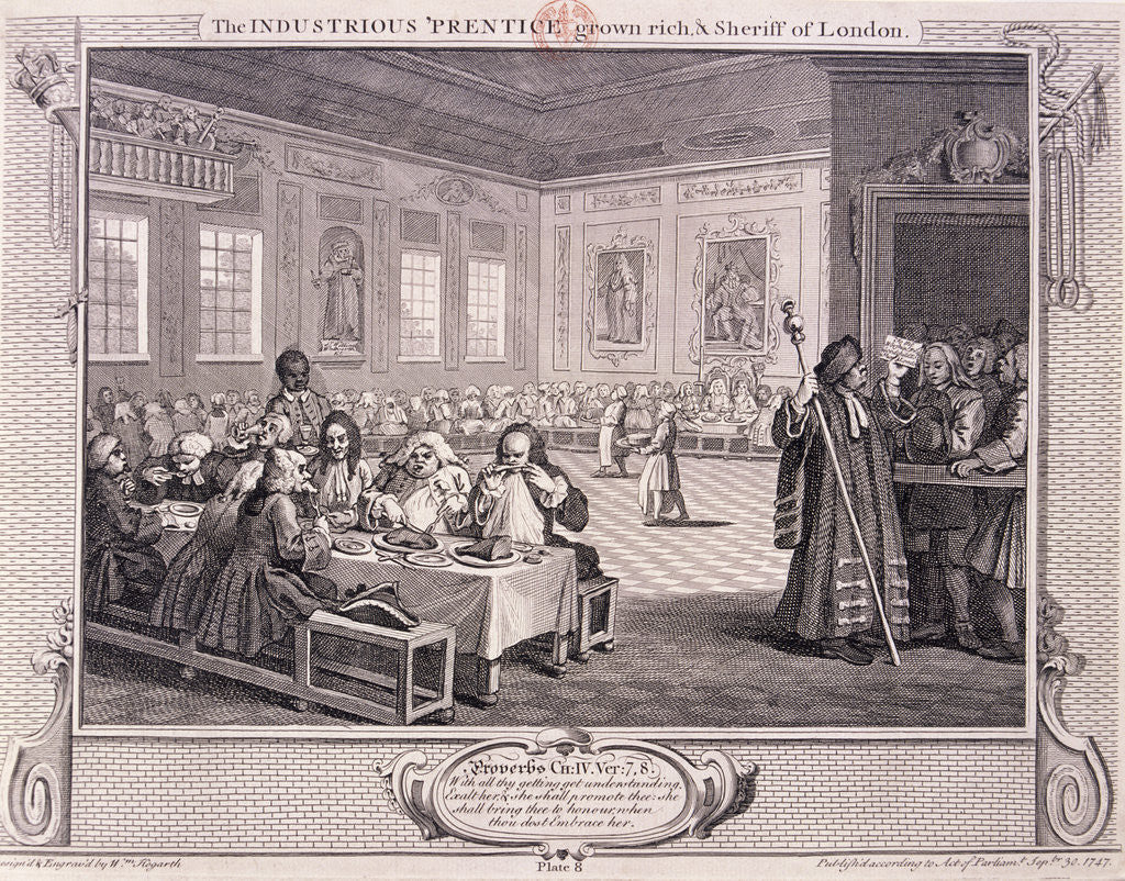 Detail of The industrious 'prentice grown rich....', plate VIII of Industry and Idleness by William Hogarth