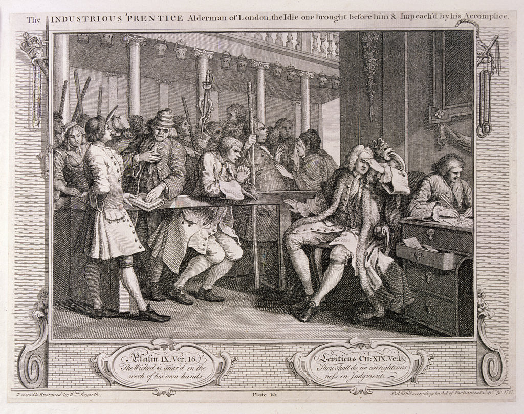 Detail of The industrious 'prentice alderman of London...', plate X of Industry and Idleness1747 by William Hogarth