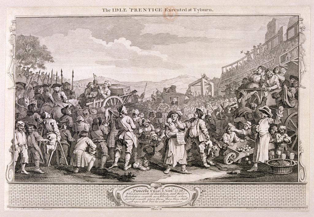Detail of The idle 'prentice executed at Tyburn', plate XI of Industry and Idleness by William Hogarth