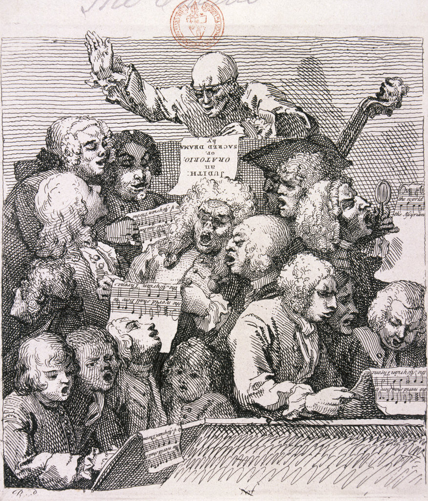 Detail of A chorus of singers by William Hogarth