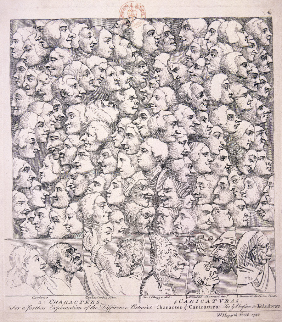 Detail of Variety of expressions by William Hogarth