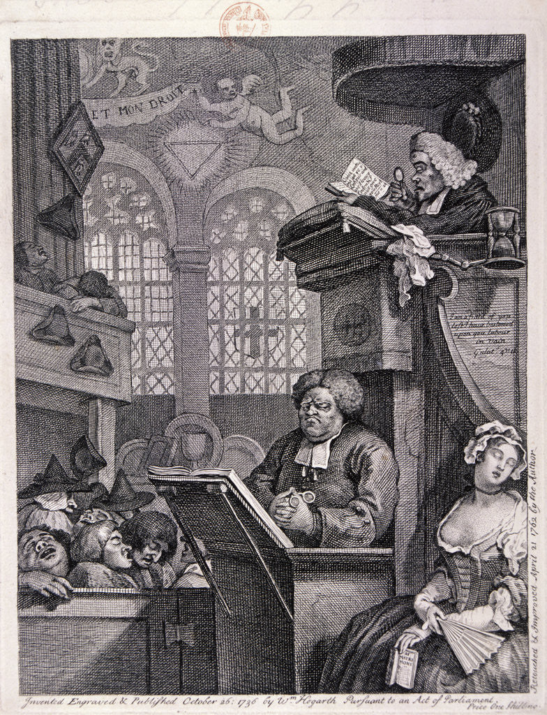 Detail of The sleeping congregation by William Hogarth