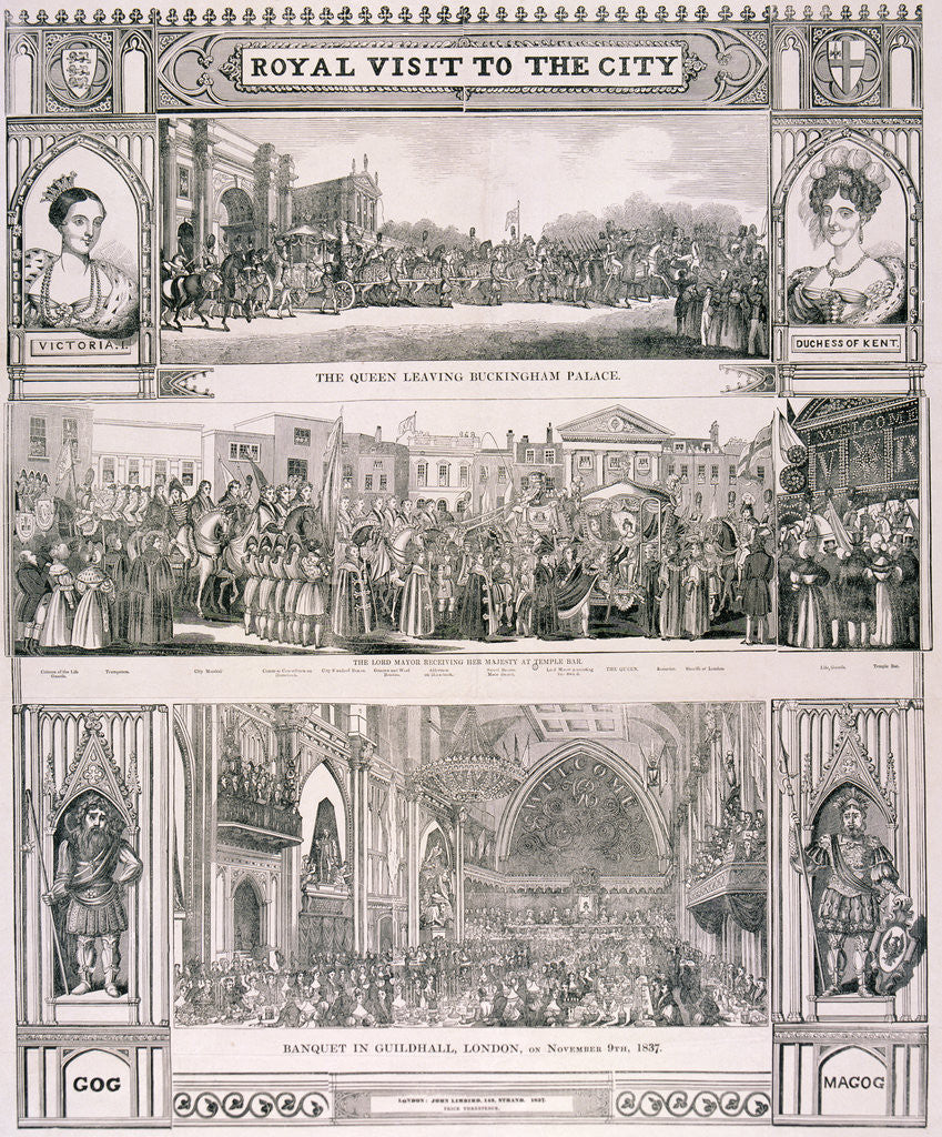 Detail of Queen Victoria's visit to the City of London by Nathaniel Whittock