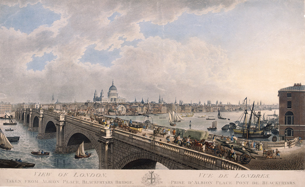 Detail of City of London from the South by Joseph Constantine Stadler