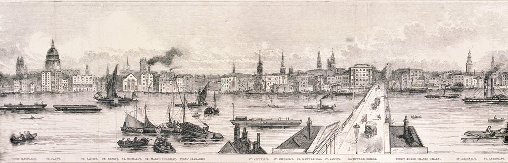 Detail of London from the River Thames, 1844 by Frank Vizetelly