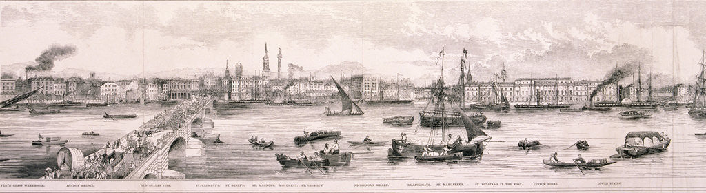 Detail of London from the River Thames, 1844 by Frank Vizetelly