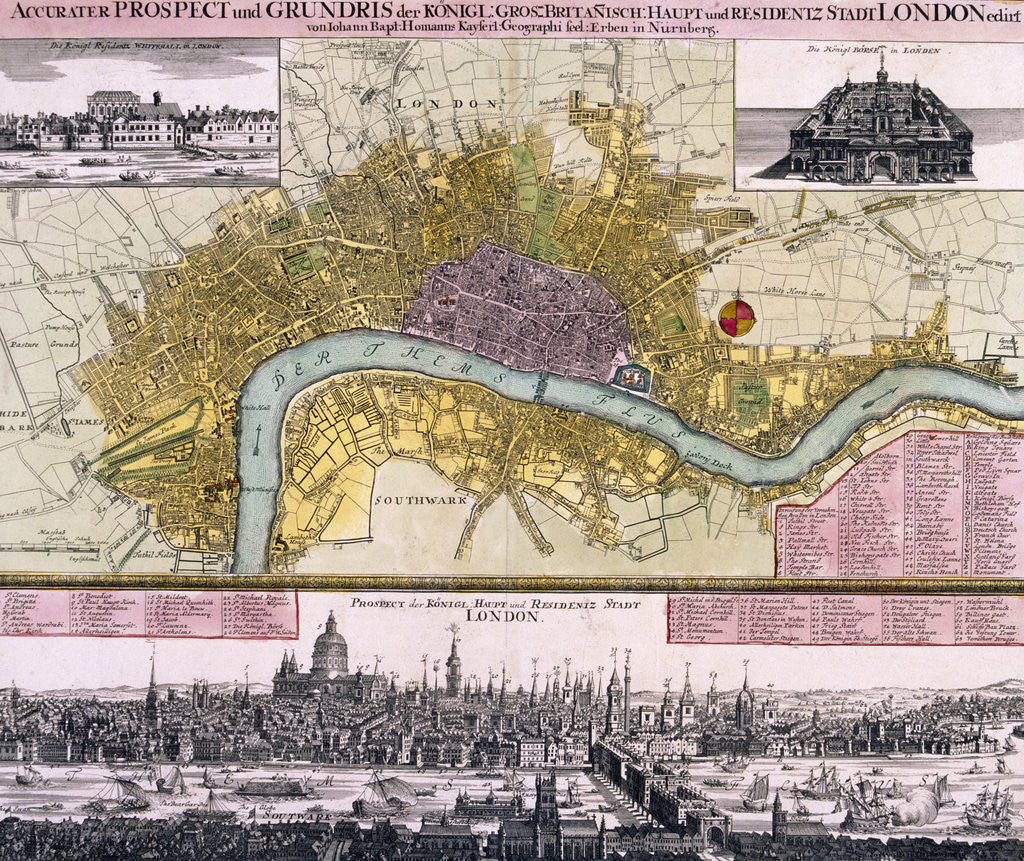 Detail of Map of the City of London by Anonymous