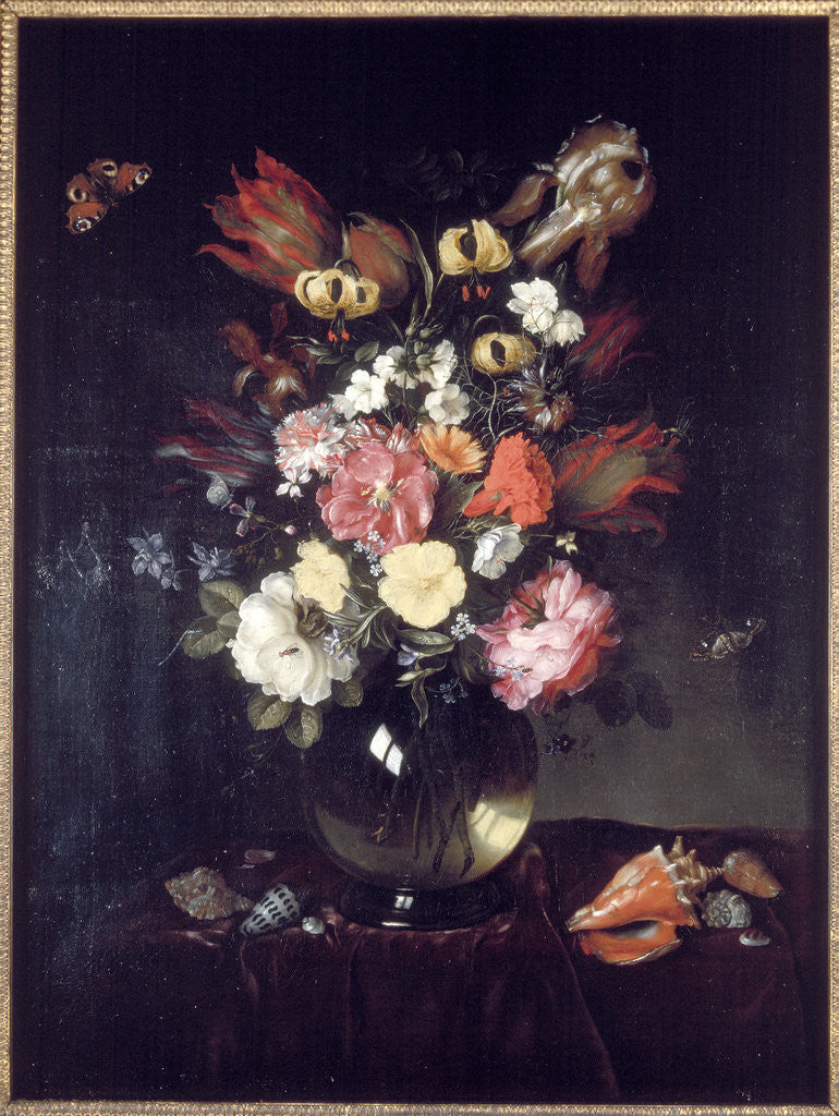Detail of Vase and flowers by Pieter van de Venne