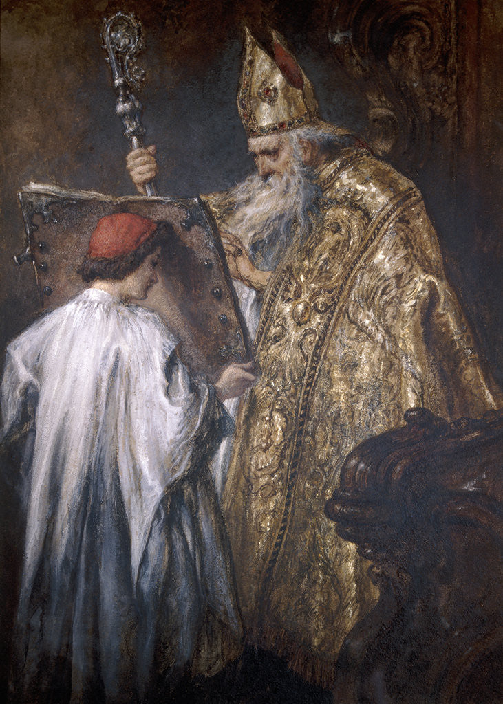 Detail of A Bishop by Sir John Gilbert