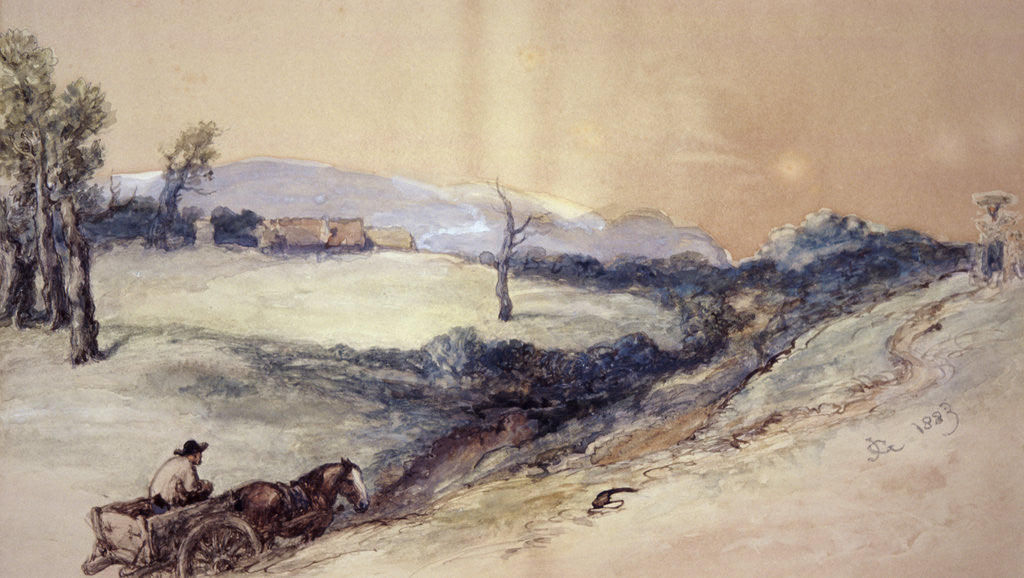 Detail of Landscape with Horse and Cart by Sir John Gilbert