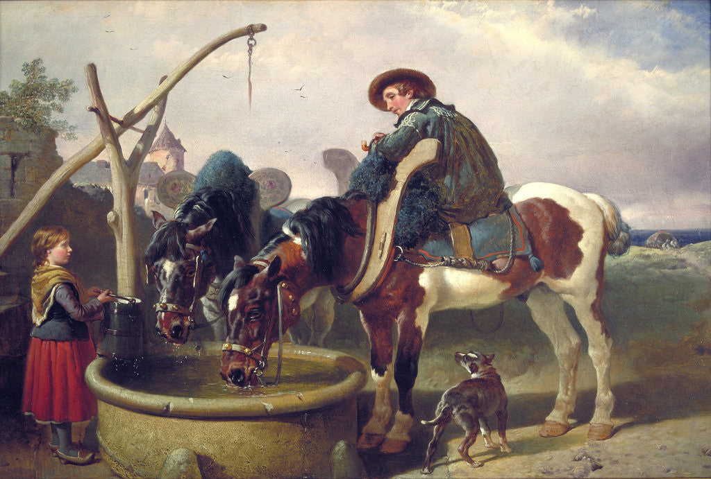 Detail of Horses at a well by John Frederick Herring I