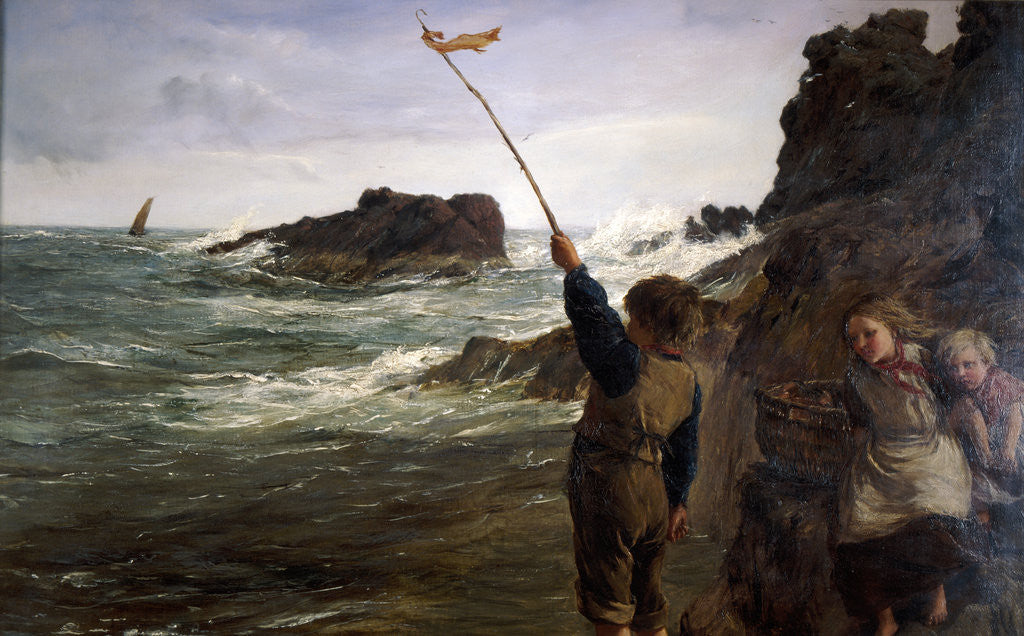 Detail of Caught by the Tide by James Clarke Hook