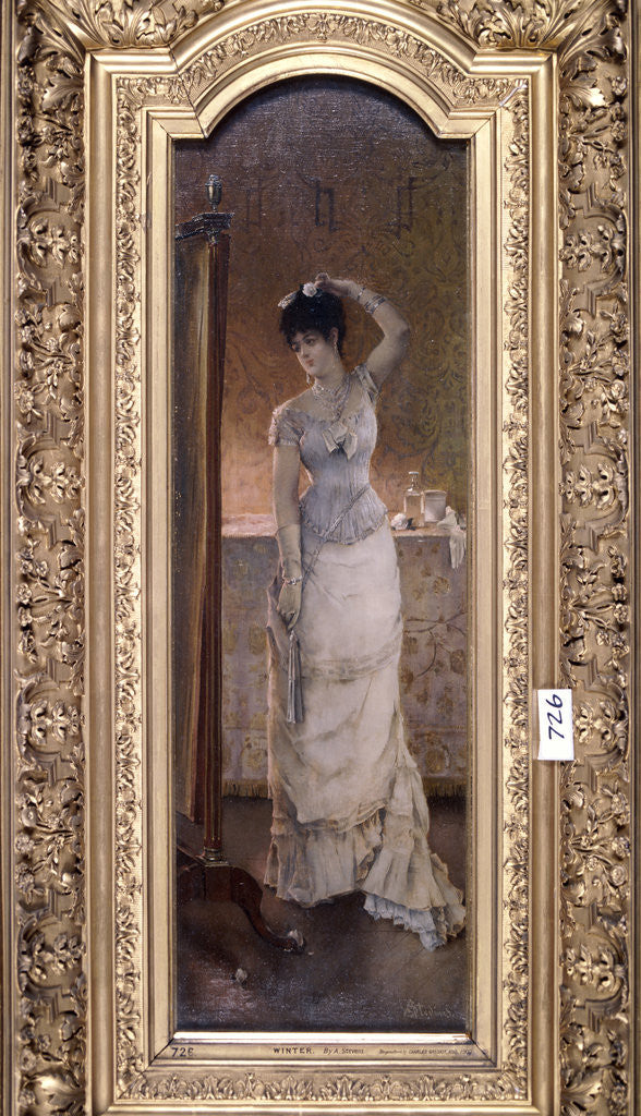 Detail of Winter by Alfred Emile Leopold Joseph Victor Stevens