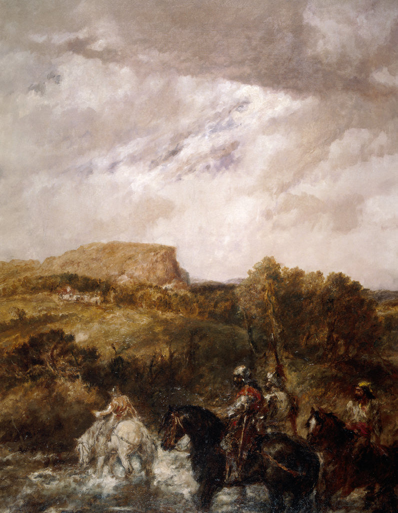 Detail of The Ford by Sir John Gilbert