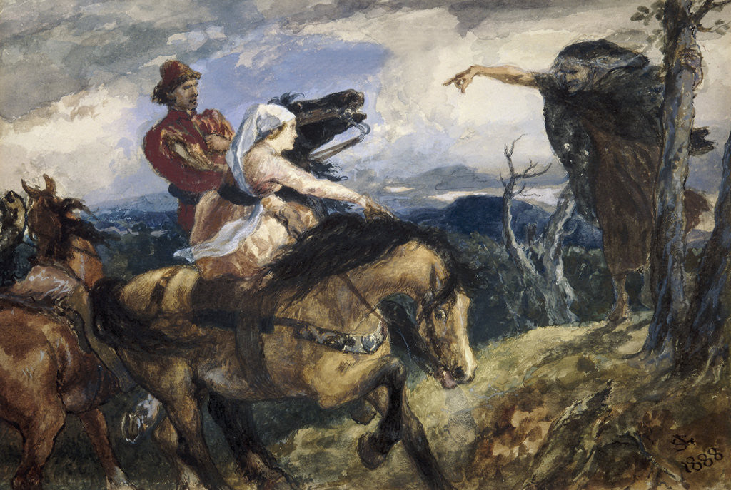 Detail of The Witch - a study by Sir John Gilbert