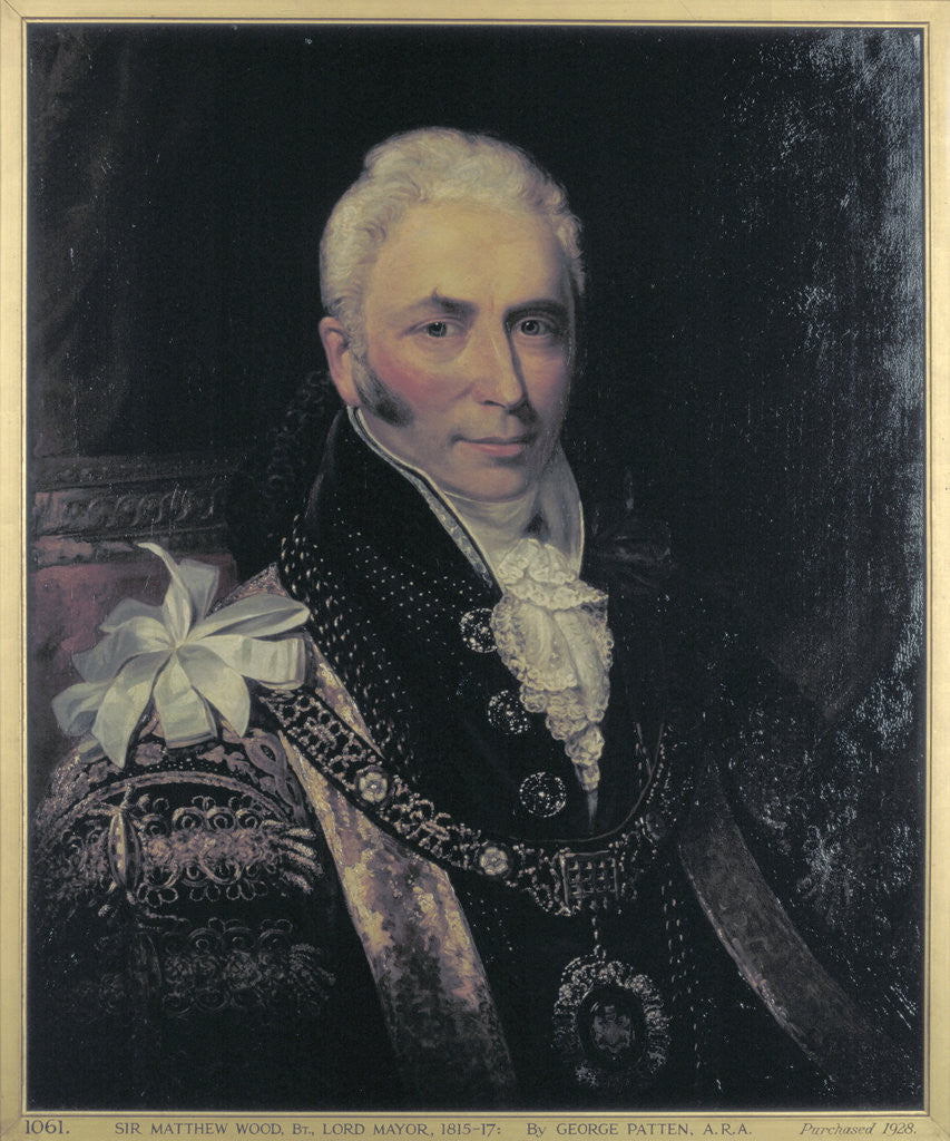 Detail of Sir Matthew Wood, Lord Mayor 1815-1817 by George Patten